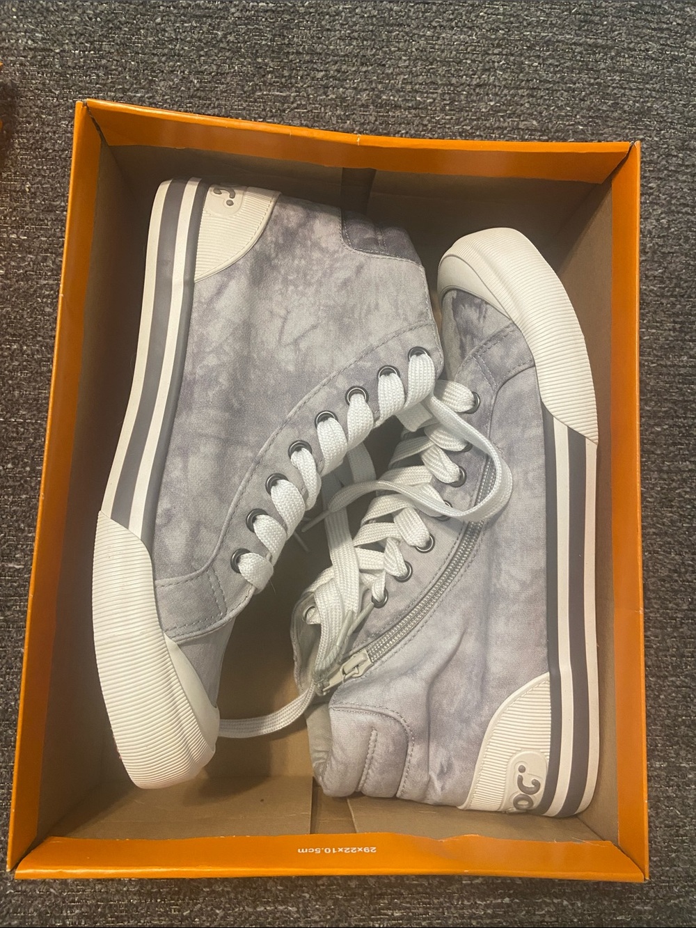 Rocket Dog Gray Tie-Dye High-Top Sneakers with White Accents Never Worn